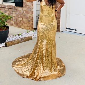 Gold prom dress